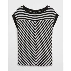 Gap Black & White Stripe Knit Short Sleeve Tee Size S
